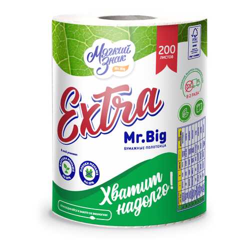 Полотенца бумажные Extra Mr.Big, 2 слоя, 1 = 5 в Четыре глаза