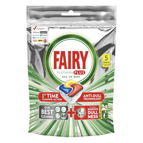 Капсулы Для Посудомоечной Машины Fairy Platinum Plus Все-В-Одном Лимон 5 шт. в Четыре глаза