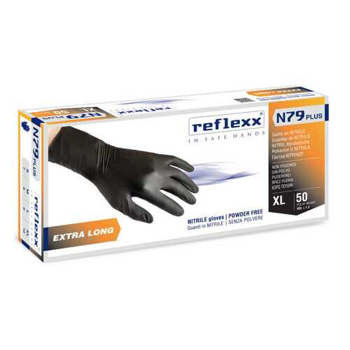 Одноразовые перчатки химостойкие сверхдлинные 30см Reflexx XL Plus 7,7 г 0,14 мм. в Четыре глаза