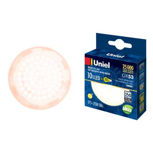 Лампочка Uniel LED-GX53-10W/WW/GX53/FR в Четыре глаза
