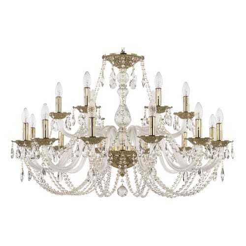 Люстра хрустальная 1601/12+6/360 G Bohemia Ivele Crystal в Четыре глаза