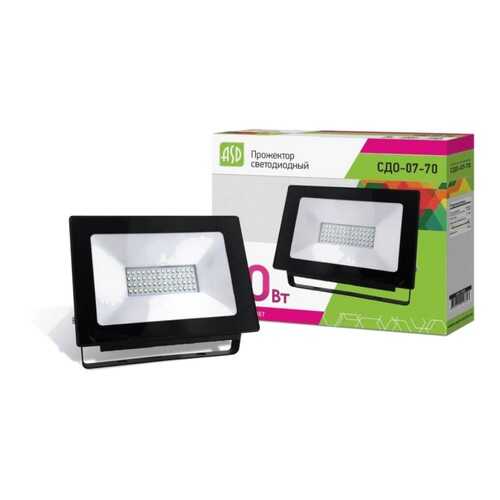 Прожектор светодиодный ASD СДО-07 70W (5600lm) SMD 6500K, 240x175x38мм, черный, IP65, 8607 в Четыре глаза