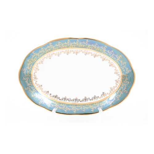 Блюдо овальное Sterne porcelan Зеленый лист 32 см в Четыре глаза